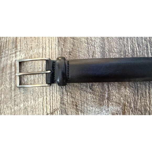 Coach Black Calfskin Leather Belt Women’s 38 Large Solid Brass Silver Buckle main image 9